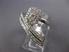 WIDE .77CT DIAMOND 14K WHITE GOLD ROUND & BAGUETTE CRISS CROSS DIAGONAL FUN RING