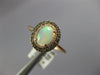 WIDE .78CT WHITE & CHOCOLATE FANCY DIAMOND & AAA OPAL 14K ROSE GOLD 3D OVAL RING