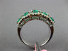 ESTATE 1.72CT DIAMOND & AAA EMERALD 18K WHITE GOLD 5 STONE HALO ANNIVERSARY RING