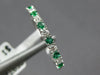 .25CT DIAMOND & AAA EMERALD 18KT WHITE GOLD 2MM SEMI ETERNITY ANNIVERSARY RING