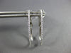 ESTATE .29CT DIAMOND 18KT WHITE GOLD 3D CLASSIC LONG OVAL HOOP CLIP ON EARRINGS