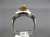 LARGE 4.45CT DIAMOND & AAA CITRINE 14KT WHITE GOLD OVAL & ROUND DOME SHAPE RING