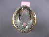 LARGE 10.82CT DIAMOND & AAA GREEN AMETHYST & ENAMEL 14K WHITE GOLD OVAL FUN RING