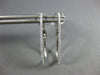 ESTATE .29CT DIAMOND 18KT WHITE GOLD 3D CLASSIC LONG OVAL HOOP CLIP ON EARRINGS