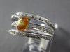 1.62CT DIAMOND & AAA YELLOW SAPPHIRE 14K WHITE GOLD EMERALD CUT MULTI ROW RING