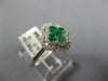.53CT DIAMOND & AAA EMERALD 18K WHITE GOLD 4 LEAF CLOVER FLOWER DOUBLE HALO RING