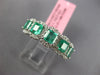 WIDE 2.12CT DIAMOND & AAA EMERALD 18KT WHITE GOLD 5 STONE HALO ANNIVERSARY RING