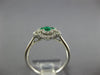 .53CT DIAMOND & AAA EMERALD 18K WHITE GOLD 4 LEAF CLOVER FLOWER DOUBLE HALO RING