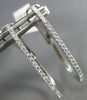 ESTATE .29CT DIAMOND 18KT WHITE GOLD 3D CLASSIC LONG OVAL HOOP CLIP ON EARRINGS