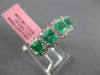 WIDE 2.12CT DIAMOND & AAA EMERALD 18KT WHITE GOLD 5 STONE HALO ANNIVERSARY RING