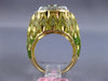 LARGE 10.82CT DIAMOND & AAA GREEN AMETHYST & ENAMEL 14K WHITE GOLD OVAL FUN RING