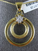 ESTATE .19CT DIAMOND 18KT YELLOW GOLD 3D FLOWER CIRCULAR FUN PENDANT