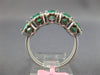 WIDE 2.12CT DIAMOND & AAA EMERALD 18KT WHITE GOLD 5 STONE HALO ANNIVERSARY RING