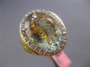 LARGE 10.82CT DIAMOND & AAA GREEN AMETHYST & ENAMEL 14K WHITE GOLD OVAL FUN RING