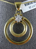ESTATE .19CT DIAMOND 18KT YELLOW GOLD 3D FLOWER CIRCULAR FUN PENDANT