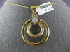 ESTATE .19CT DIAMOND 18KT YELLOW GOLD 3D FLOWER CIRCULAR FUN PENDANT