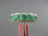 WIDE 2.12CT DIAMOND & AAA EMERALD 18KT WHITE GOLD 5 STONE HALO ANNIVERSARY RING