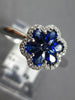 .71CT DIAMOND & AAA SAPPHIRE 18K WHITE GOLD PEAR SHAPE INVISIBLE FLOWER FUN RING