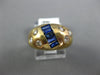 1.23CT DIAMOND & AAA SAPPHIRE 14K YELLOW GOLD ROUND & BAGUETTE BEZEL ETOILE RING