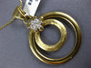ESTATE .19CT DIAMOND 18KT YELLOW GOLD 3D FLOWER CIRCULAR FUN PENDANT