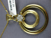 ESTATE .19CT DIAMOND 18KT YELLOW GOLD 3D FLOWER CIRCULAR FUN PENDANT