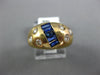 1.23CT DIAMOND & AAA SAPPHIRE 14K YELLOW GOLD ROUND & BAGUETTE BEZEL ETOILE RING