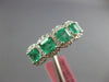 WIDE 2.12CT DIAMOND & AAA EMERALD 18KT WHITE GOLD 5 STONE HALO ANNIVERSARY RING