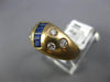 1.23CT DIAMOND & AAA SAPPHIRE 14K YELLOW GOLD ROUND & BAGUETTE BEZEL ETOILE RING