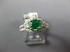 1.21CT DIAMOND & AAA EMERALD 14KT WHITE GOLD 3D CUSHION & ROUND ENGAGEMENT RING