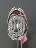 2.87CT DIAMOND 18K WHITE GOLD ROUND & BAGUETTE OVAL CLUSTER CRISS CROSS X RING