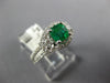 1.21CT DIAMOND & AAA EMERALD 14KT WHITE GOLD 3D CUSHION & ROUND ENGAGEMENT RING