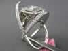 2.87CT DIAMOND 18K WHITE GOLD ROUND & BAGUETTE OVAL CLUSTER CRISS CROSS X RING