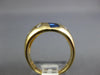 1.23CT DIAMOND & AAA SAPPHIRE 14K YELLOW GOLD ROUND & BAGUETTE BEZEL ETOILE RING