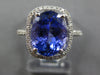 1.75CT DIAMOND &AAA TANZANITE 18K WHITE GOLD OVAL HALO ETERNITY ENGAGEMENT RING