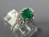 1.21CT DIAMOND & AAA EMERALD 14KT WHITE GOLD 3D CUSHION & ROUND ENGAGEMENT RING