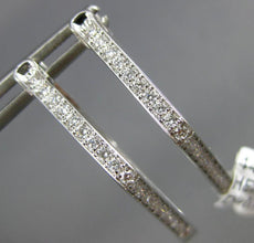 ESTATE .76CT DIAMOND 18K WHITE GOLD 3D INSIDE OUT PENTAGON HOOP HANGING EARRINGS