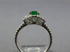 1.21CT DIAMOND & AAA EMERALD 14KT WHITE GOLD 3D CUSHION & ROUND ENGAGEMENT RING