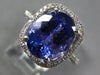 1.75CT DIAMOND &AAA TANZANITE 18K WHITE GOLD OVAL HALO ETERNITY ENGAGEMENT RING