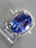 1.75CT DIAMOND &AAA TANZANITE 18K WHITE GOLD OVAL HALO ETERNITY ENGAGEMENT RING