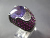 EXTRA LARGE 10.03CT DIAMOND & AAA MULTI GEM 14K WHITE GOLD FLOWER STATEMENT RING