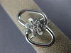 ESTATE WIDE .20CT DIAMOND 18KT WHITE GOLD 3D FLOWER DOUBLE OVAL FUN RING