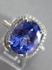 1.75CT DIAMOND &AAA TANZANITE 18K WHITE GOLD OVAL HALO ETERNITY ENGAGEMENT RING