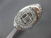 2.87CT DIAMOND 18K WHITE GOLD ROUND & BAGUETTE OVAL CLUSTER CRISS CROSS X RING