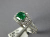 1.21CT DIAMOND & AAA EMERALD 14KT WHITE GOLD 3D CUSHION & ROUND ENGAGEMENT RING