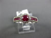 1.02CT DIAMOND & AAA RUBY 14K WHITE GOLD 3D ROUND SQUARE FRIENDSHIP PROMISE RING