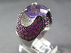 EXTRA LARGE 10.03CT DIAMOND & AAA MULTI GEM 14K WHITE GOLD FLOWER STATEMENT RING