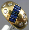 1.23CT DIAMOND & AAA SAPPHIRE 14K YELLOW GOLD ROUND & BAGUETTE BEZEL ETOILE RING