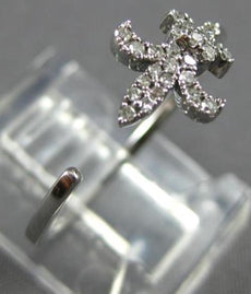 ESTATE .13CT DIAMOND 14KT WHITE GOLD 3D FLEUR DE LIS FUN RING