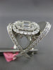 2.87CT DIAMOND 18K WHITE GOLD ROUND & BAGUETTE OVAL CLUSTER CRISS CROSS X RING