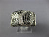 ESTATE WIDE 1.65CT WHITE & BLACK DIAMOND 18KT WHITE GOLD MULTI ROW PAVE FUN RING